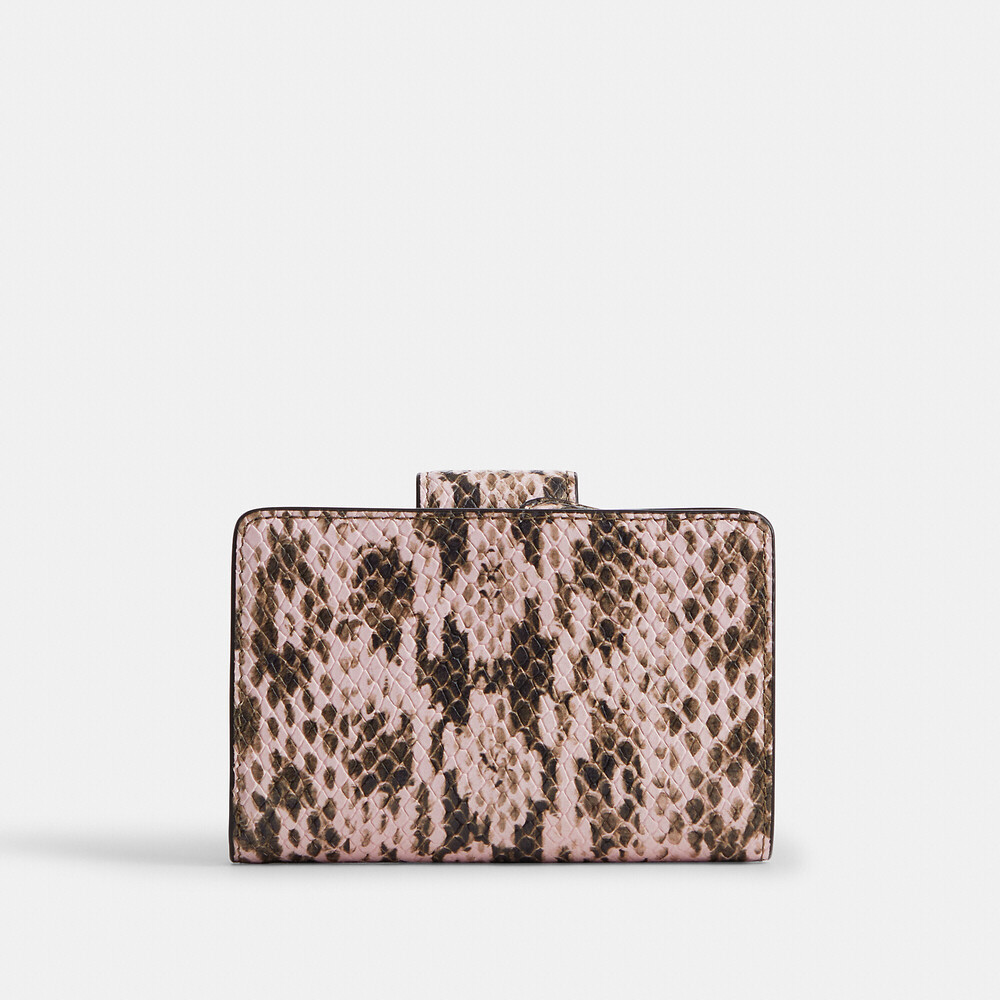 Coach pink snake print Medium Corner Zip Wallet